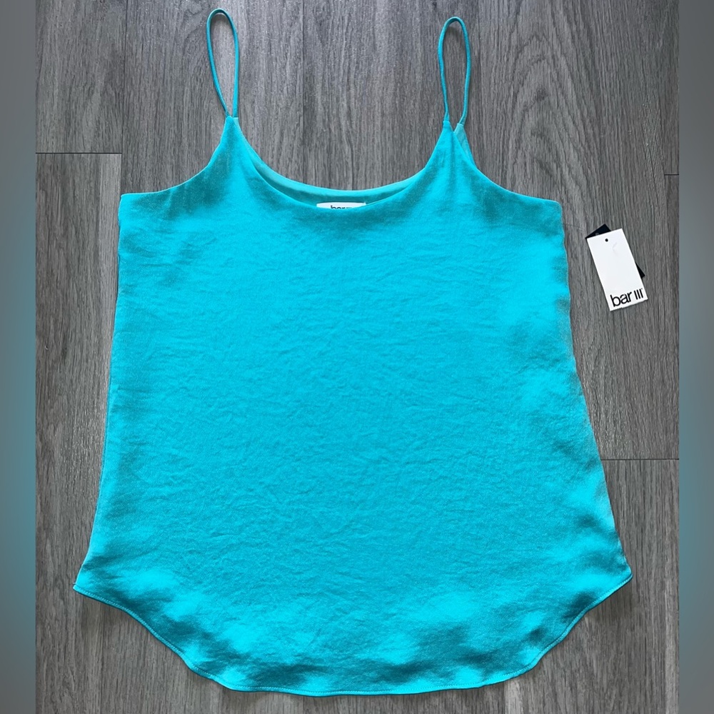 Bar III Spaghetti Strap Aqua Teal Top Size XS NWT